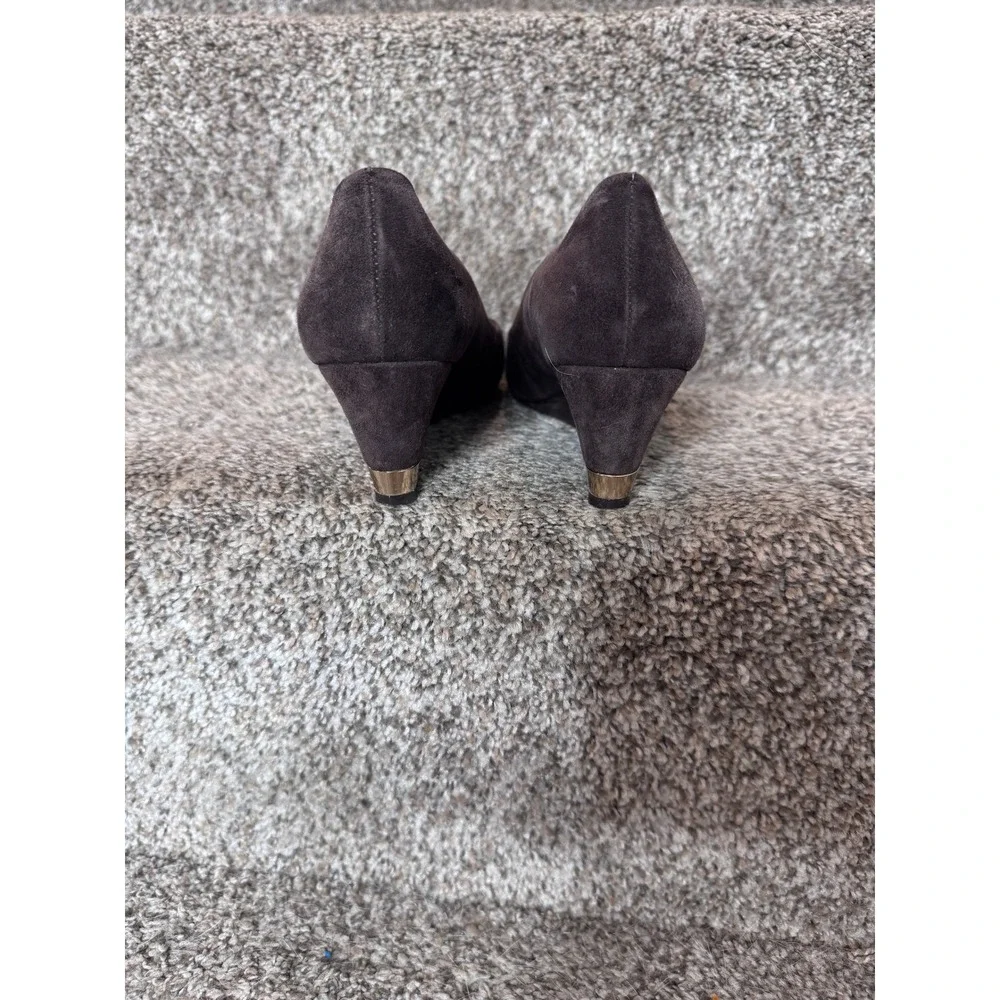 TORY BURCH Astoria Brown Suede Wedge Heels Size‎ 6.5 Leather Soles